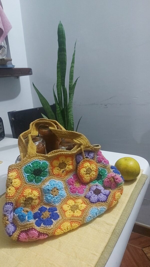 Cartera Flor Africana mostaza